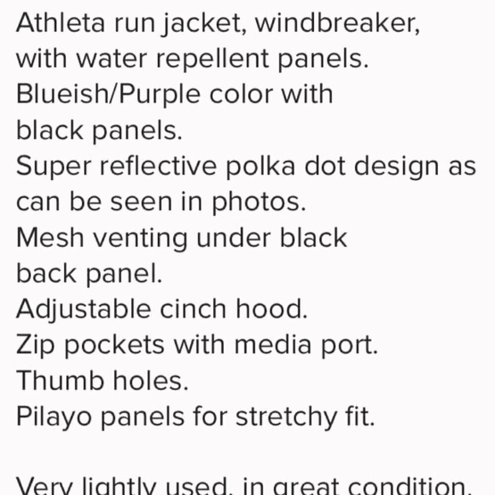 New  Athleta Accelerate Reflective Jacket NWT Size XXS = 00 - Picture 4 of 16